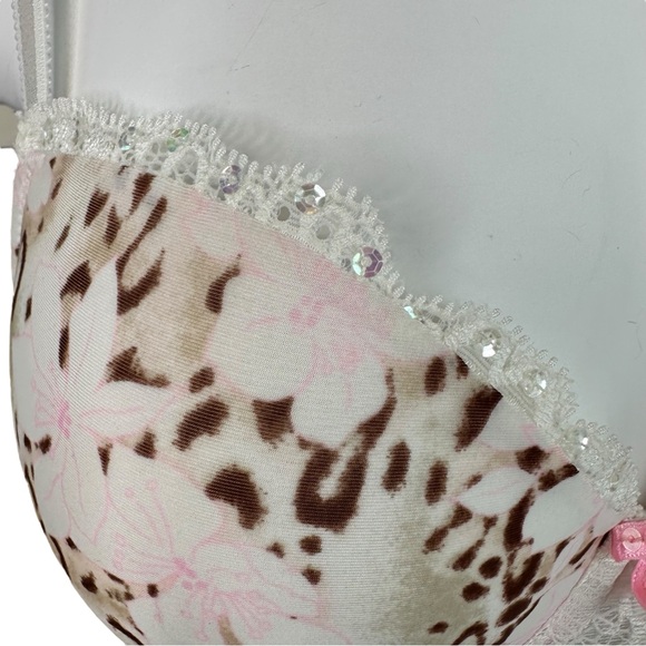 Victorias Secret Dream Angels Demi Bra Floral Lace Rhinestone Size 34B - Picture 3 of 8